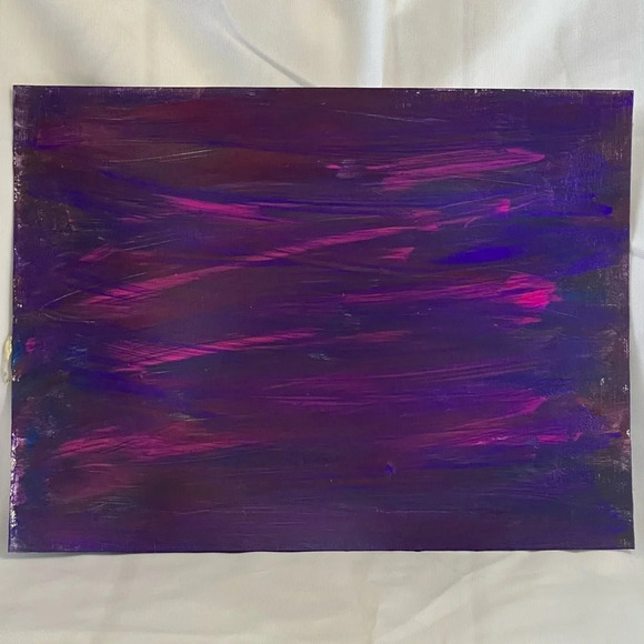9x12 Art - Variations on purples on acrylic paper - Picture 4 of 7